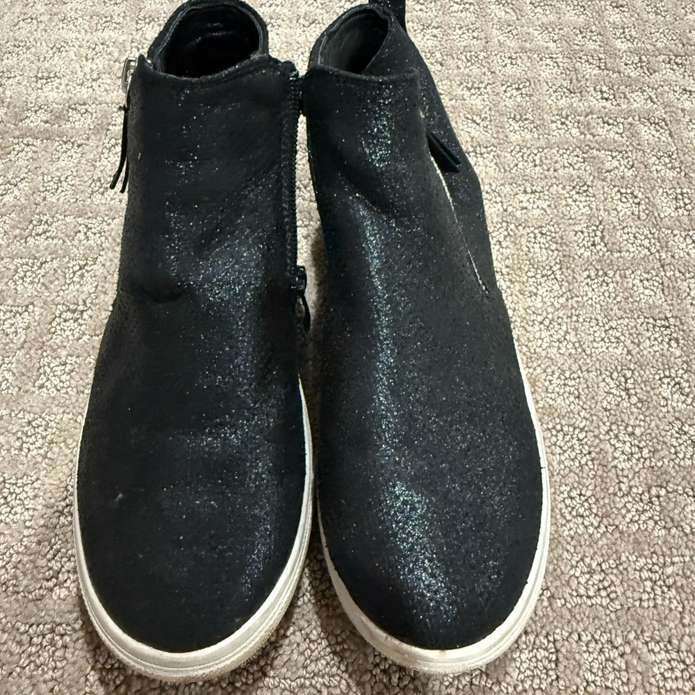 Black Glitter Ankle Boots/Sneakers
